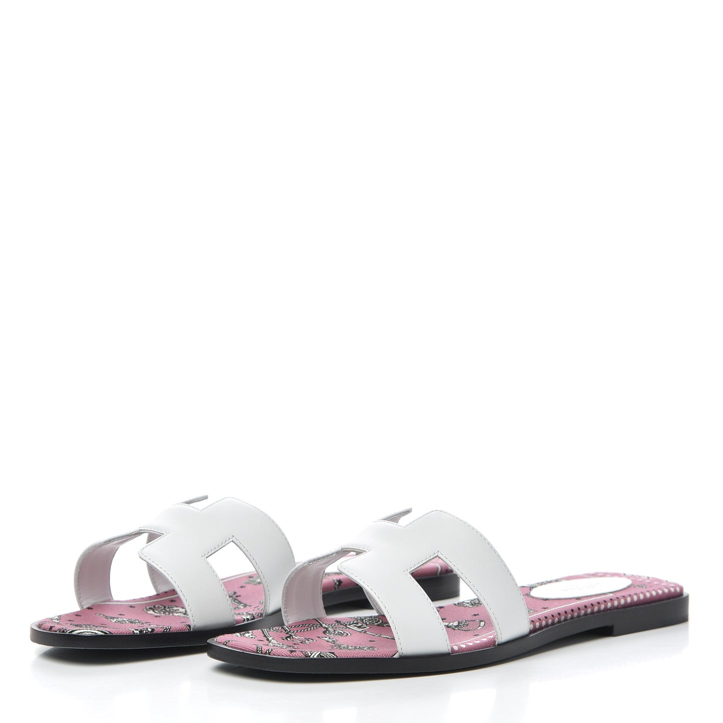 Box Calfskin Bois De Rose Oran Sandals 38.5 White