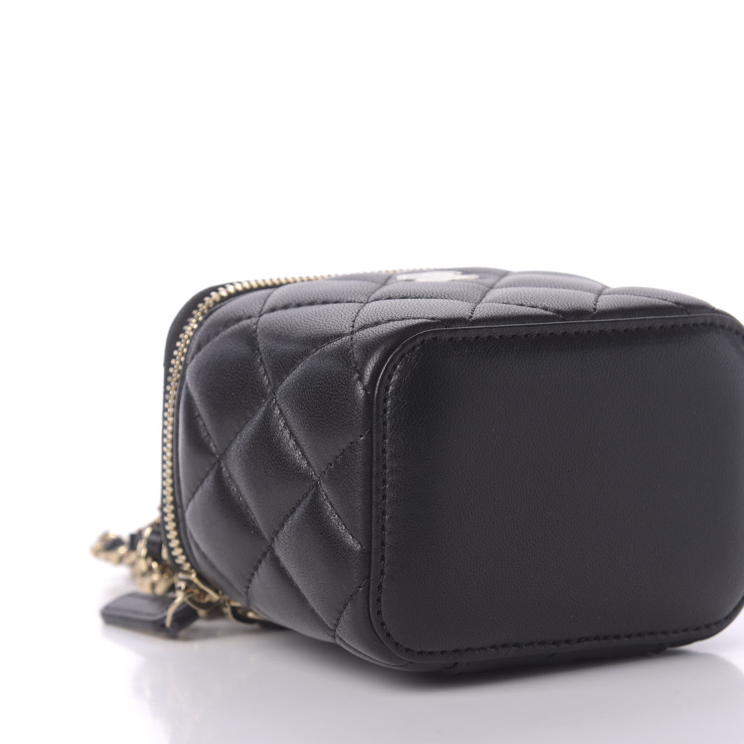 Chanel Lambskin Quilted Mini Vanity Case With Chain Black 6 of 10