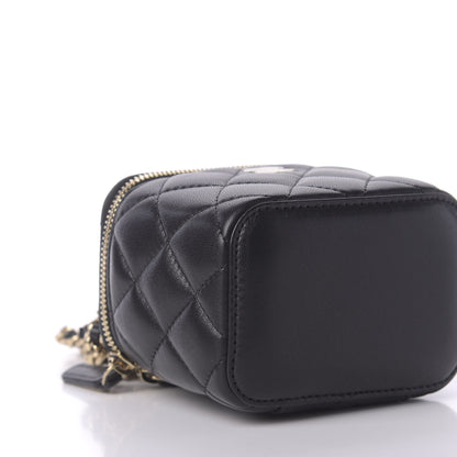 Chanel Lambskin Quilted Mini Vanity Case With Chain Black 6 of 10