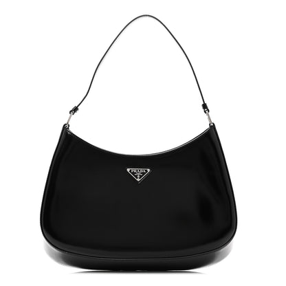Prada Spazzolato Cleo Shoulder Bag Black 1 of 10