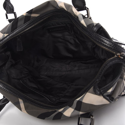 Burberry Nylon Beat Check Studded Medium Edenham Satchel Black 5 of 11
