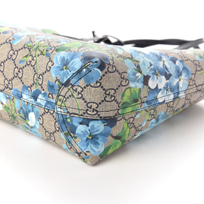 Gucci GG Supreme Monogram Blooms Small Reversible Tote Beige Blue Navy 7 of 16