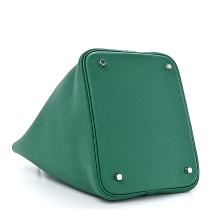 Hermes Taurillon Clemence Matte Alligator Picotin Lock Touch 22 MM Vert Vertigo 4 of 11