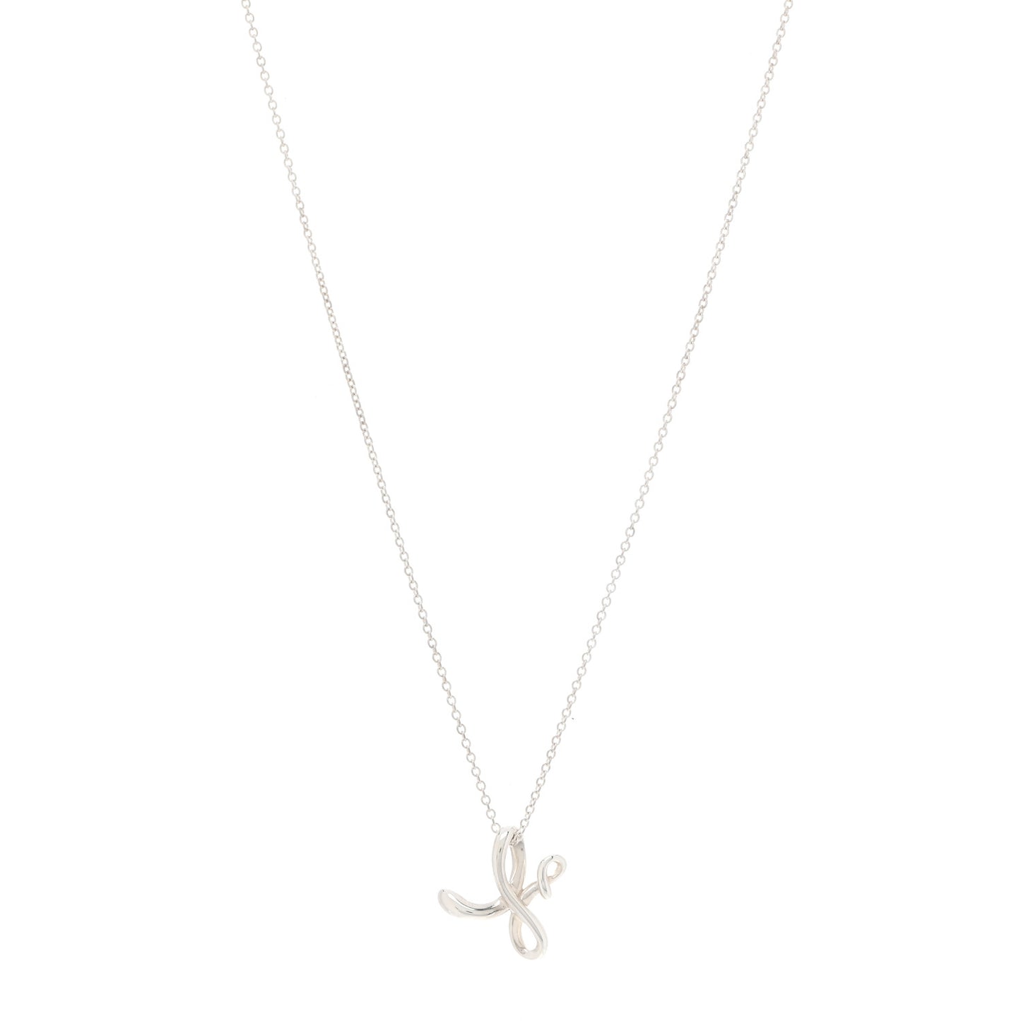 Sterling Silver Elsa Peretti Letter H Pendant Necklace