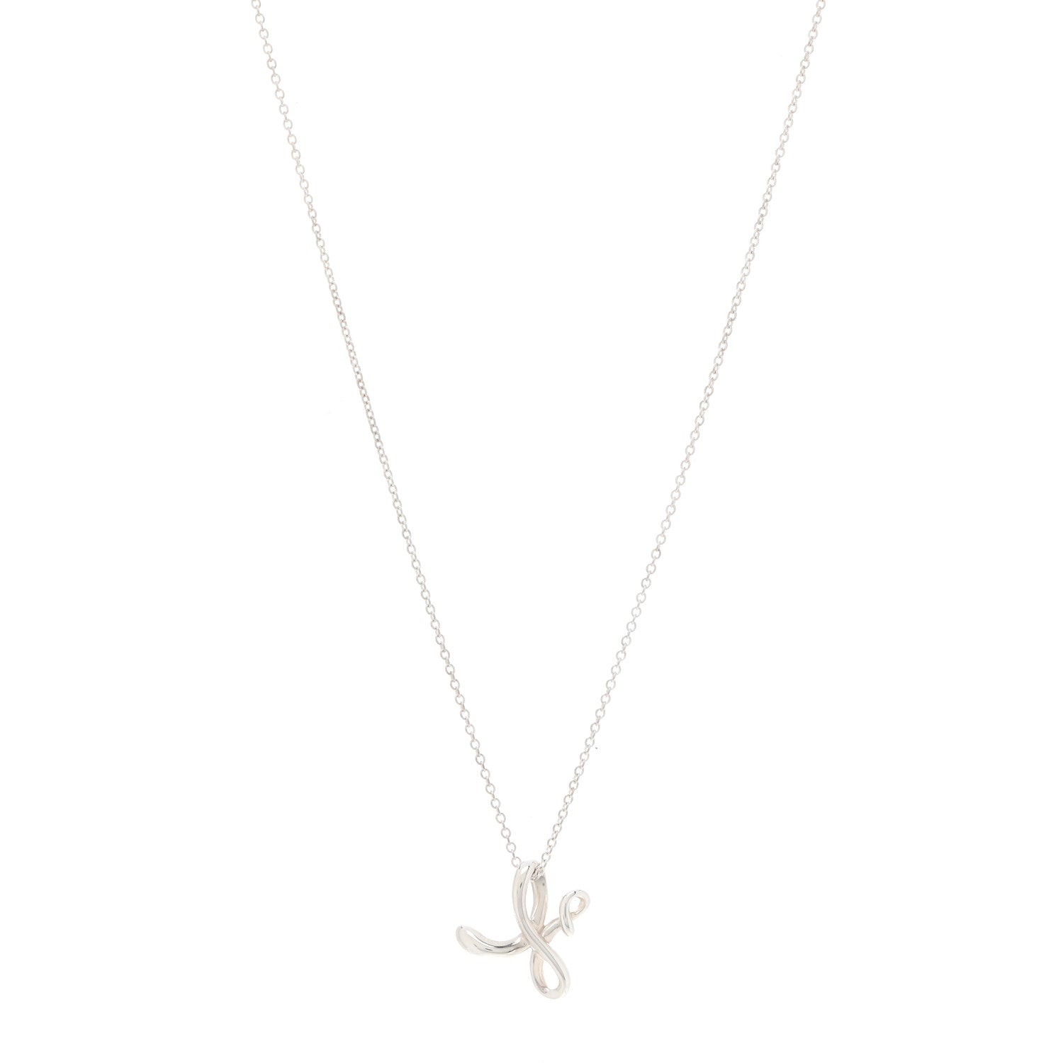 Tiffany Sterling Silver Elsa Peretti Letter H Pendant Necklace 1 of 5