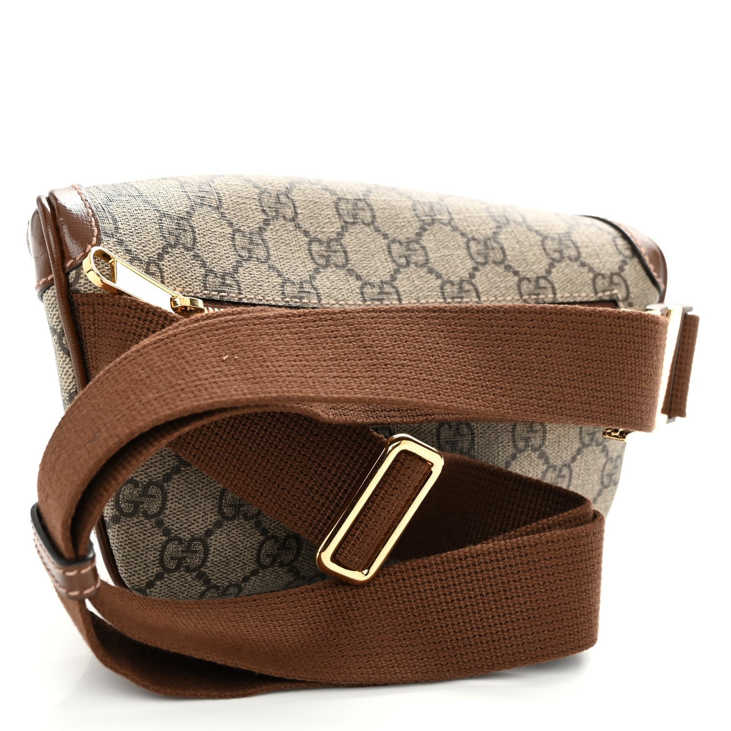 GG Supreme Monogram Textured Calfskin Retro Interlocking G Belt Bag Beige Ebony Brown Sugar