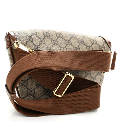 Gucci GG Supreme Monogram Textured Calfskin Retro Interlocking G Belt Bag Beige Ebony Brown Sugar 4 of 9