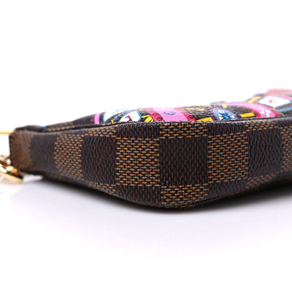 Louis Vuitton Damier Ebene 2020 Christmas Animation Big Wheel Mini Pochette Accessories Rose Ballerine 8 of 9
