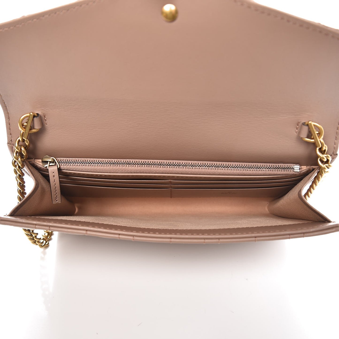 Calfskin Matelasse Mini Pearly GG Marmont Chain Wallet Porcelain Rose
