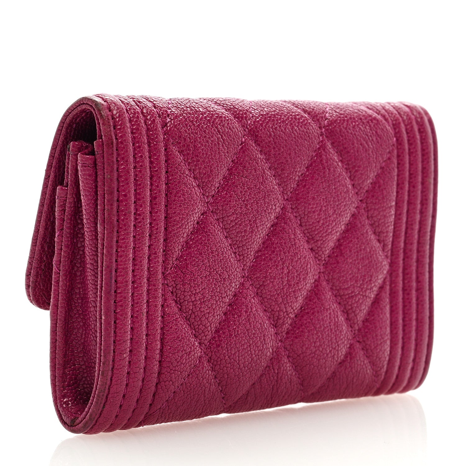 Chanel Caviar Quilted Boy Card Holder Wallet Fuchsia 3 of 7