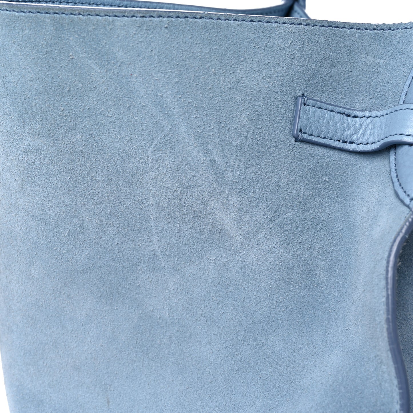 Suede Supple Grained Calfskin Medium Big Bag Slate Blue