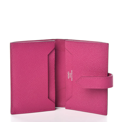 Hermes Epsom Bearn Card Holder Wallet Rose Pourpre 5 of 9