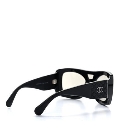 Chanel Lambskin Shield Quilted Sunglasses 71267 Black 4 of 8