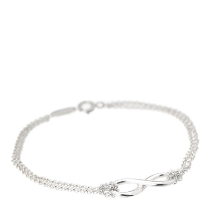 Tiffany Sterling Silver Infinity Double Chain Bracelet 1 of 5