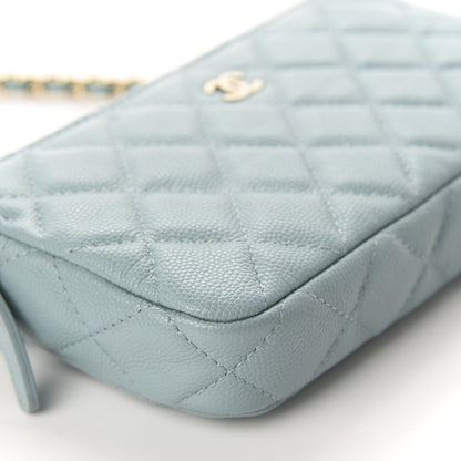 Chanel Caviar Quilted Small Clutch With Chain Light Blue 5 of 11