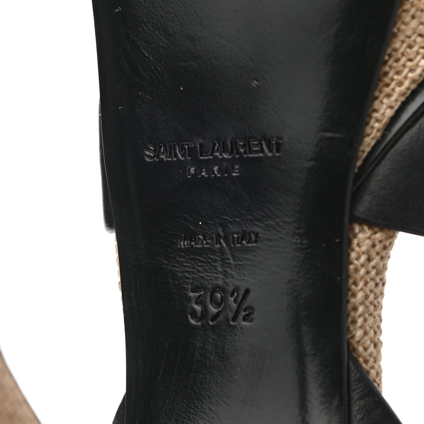 Calfskin Canvas Tribute 75 Platform Sandals 39.5 Black