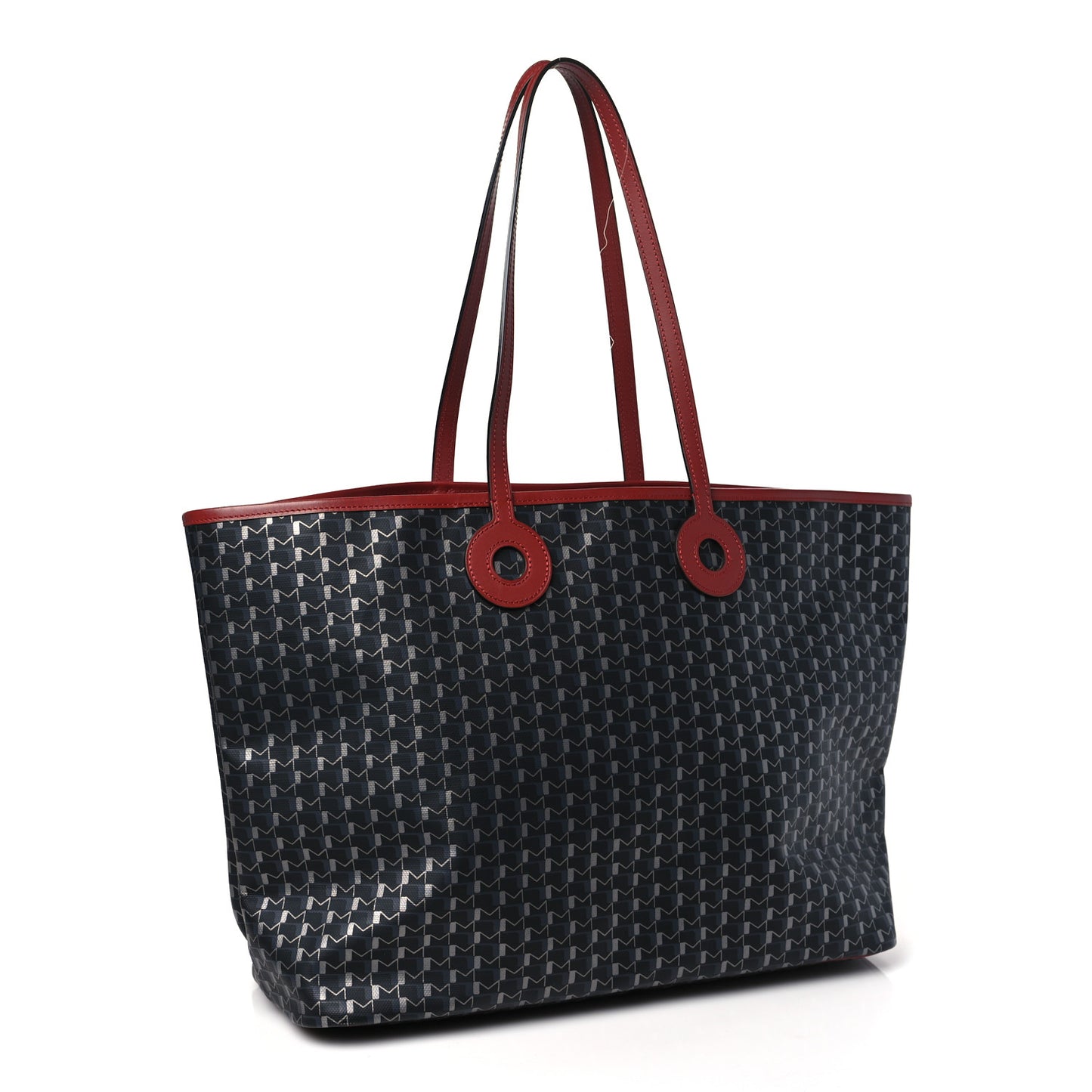 Grained Calfskin Canvas 1920 Oh! Tote Ruban GM Carbon Silver Madder