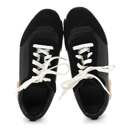 Hermes Goatskin Suede Goatskin Bouncing Sneakers 40.5 Black 2 of 11