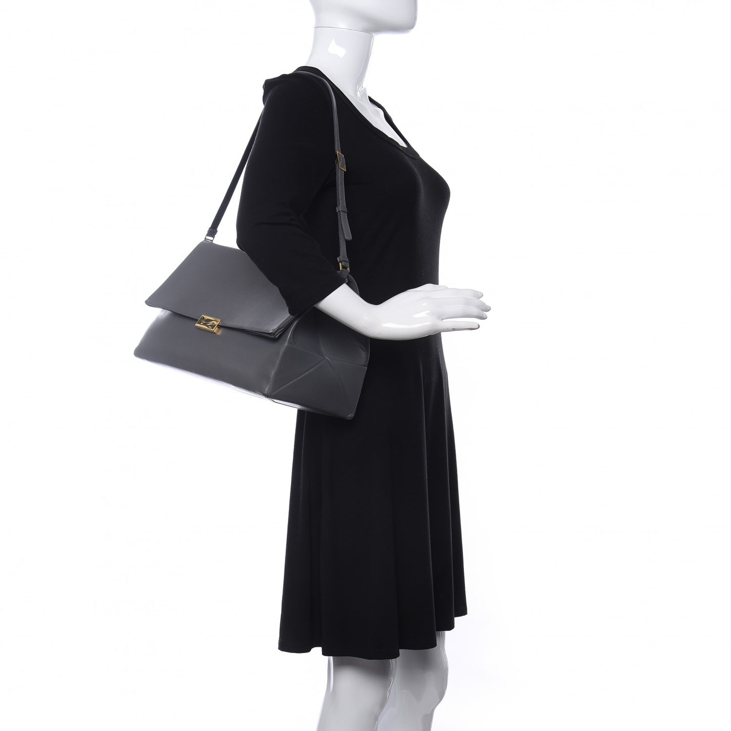 Faux Napa Beckett Shoulder Bag Grey