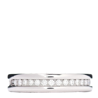 Bulgari 18K White Gold Diamond B.Zero1 One-Band Pave Ring 52 6 1 of 5