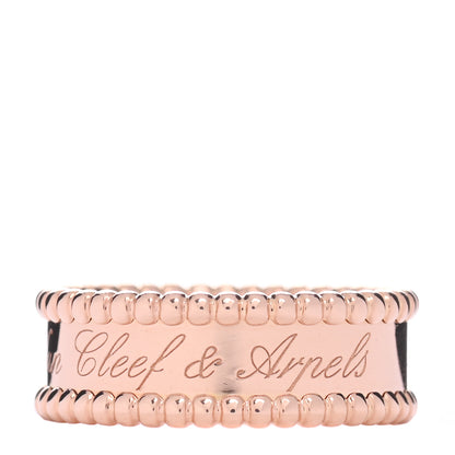 Van Cleef & Arpels 18K Rose Gold Perlee Signature Ring 59 3 of 5