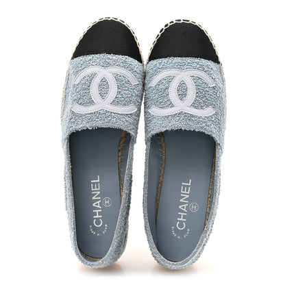 Chanel Fabric Grosgrain CC Espadrille 41 Blue Light Gray Black 2 of 11