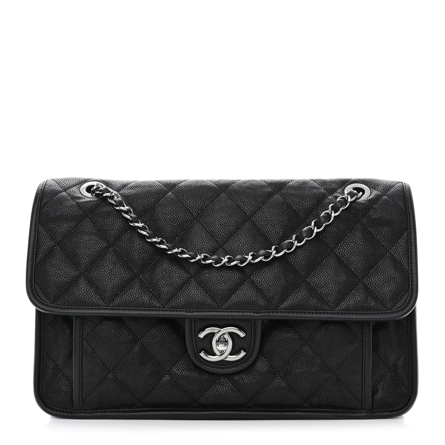 Chanel Caviar Quilted Large French Riviera Flap Black 1 of 10