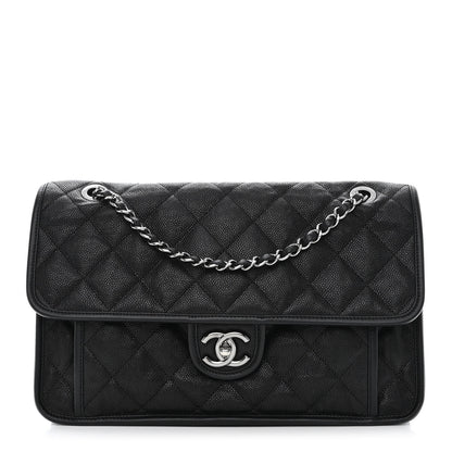 Chanel Caviar Quilted Large French Riviera Flap Black 1 of 10