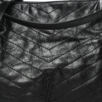 Saint Laurent Crinkled Calfskin Matelasse Monogram Medium Niki Shopper Tote Black 9 of 11