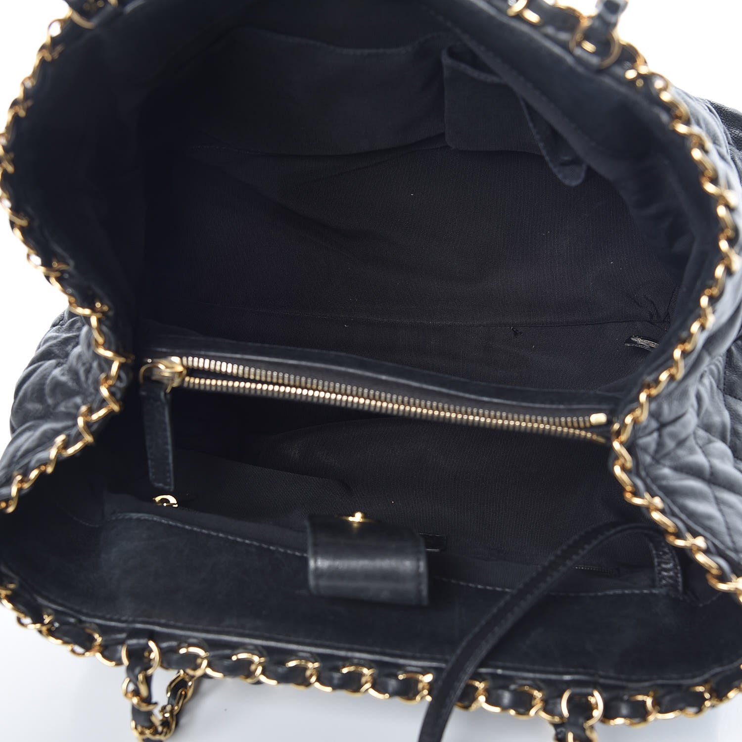 Chanel Calfskin Quilted Small Chain Me Tote Black 5 of 12