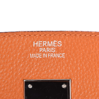 Hermes Taurillon Clemence Birkin 40 Orange 17 of 39