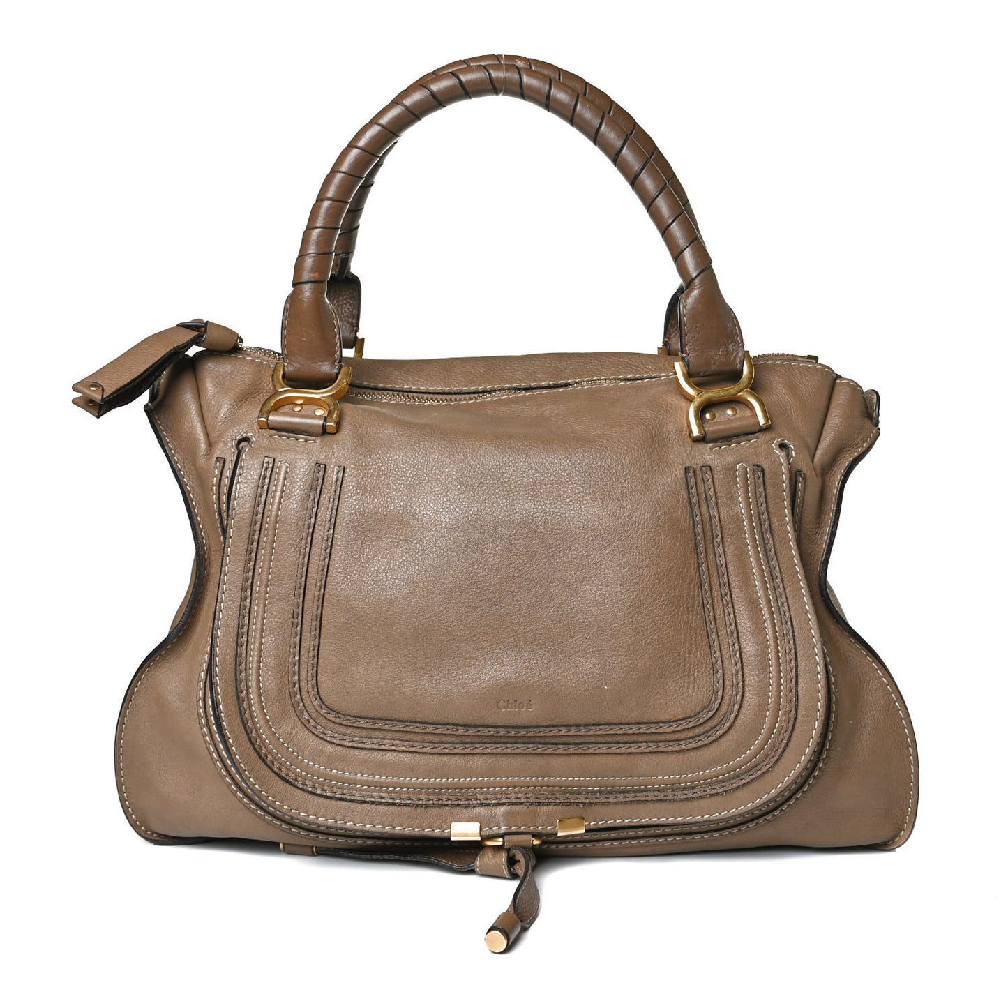 Calfskin Large Marcie Satchel Nut