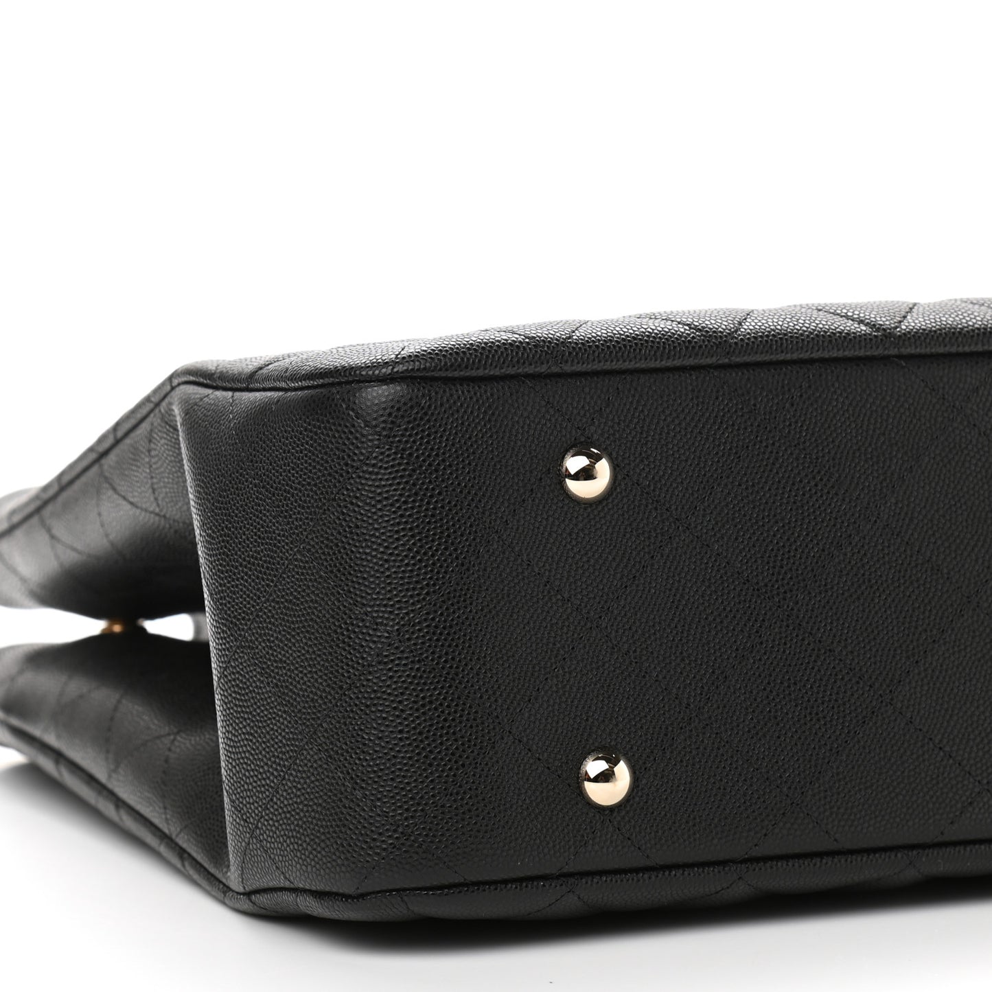 Caviar Quilted Large Shopping Tote Black