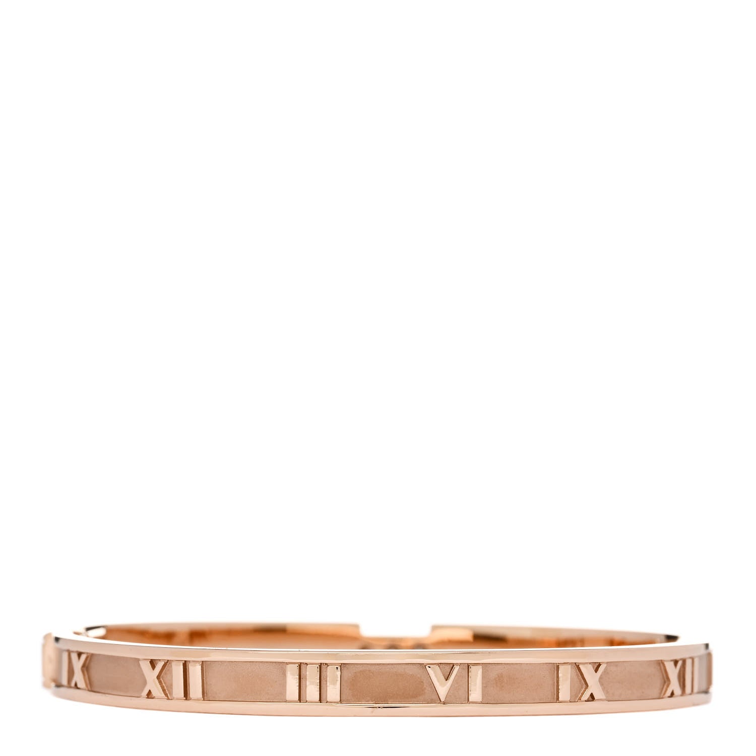 Tiffany 18K Rose Gold Diamond Atlas Closed Hinged Bangle Bracelet 2 of 3