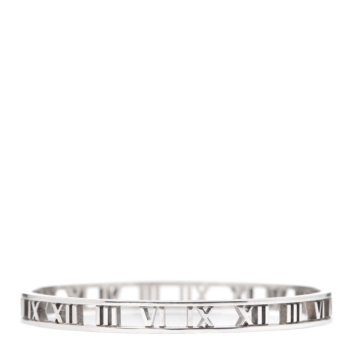 Sterling Silver Narrow Atlas Open Bangle Bracelet