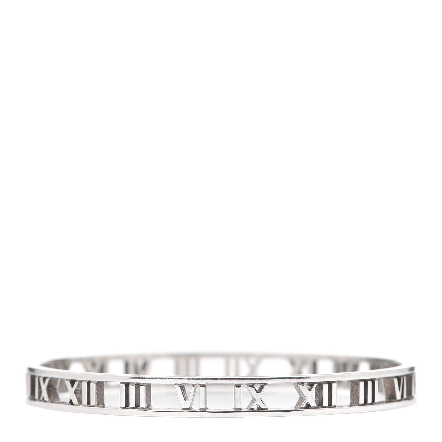 Tiffany Sterling Silver Narrow Atlas Open Bangle Bracelet 1 of 5