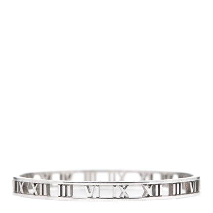 Tiffany Sterling Silver Narrow Atlas Open Bangle Bracelet 1 of 5