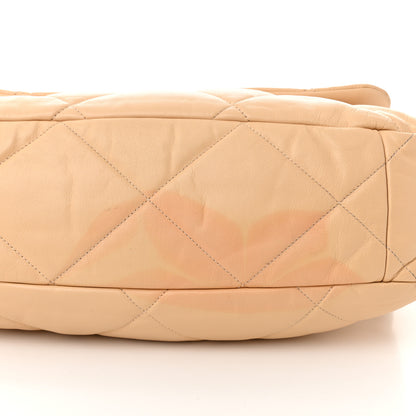 Chanel Goatskin Quilted Maxi Chanel 19 Flap Beige 12 of 14