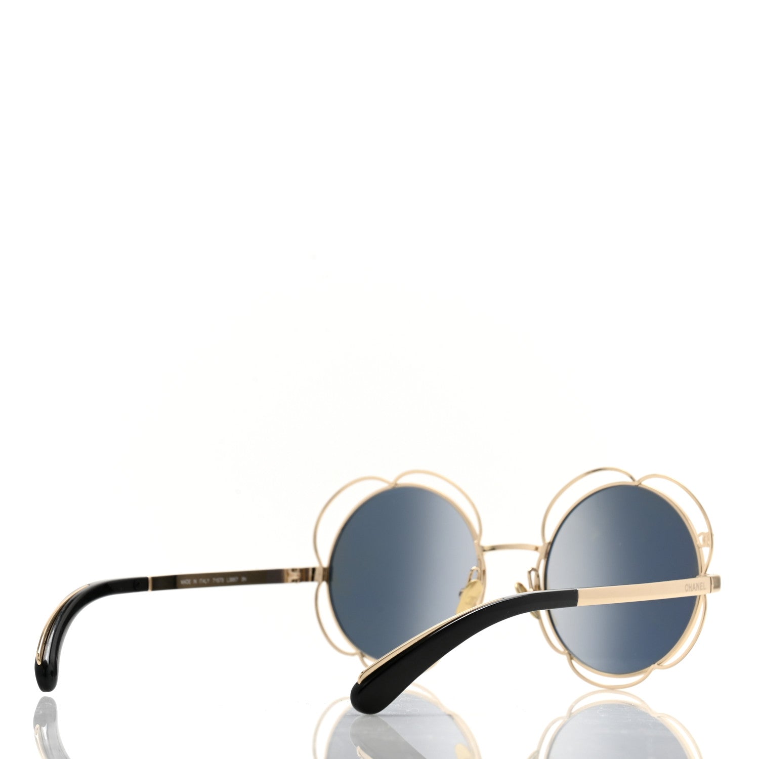 Chanel Metal Round Camellia Sunglasses 71573 Gold 4 of 8