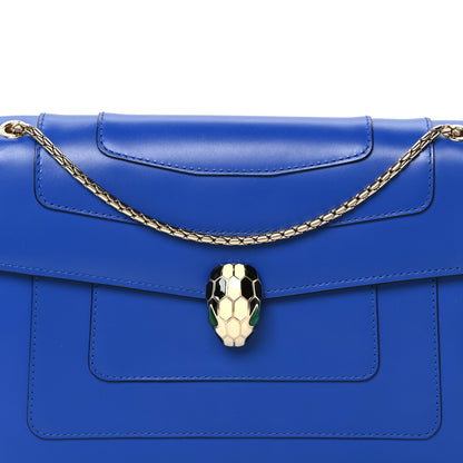 Bulgari Calfskin Serpenti Forever Shoulder Bag Blue 8 of 10