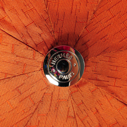Hermes Jacquard Canvas Pluie De H Folding Umbrella Orange 4 of 5