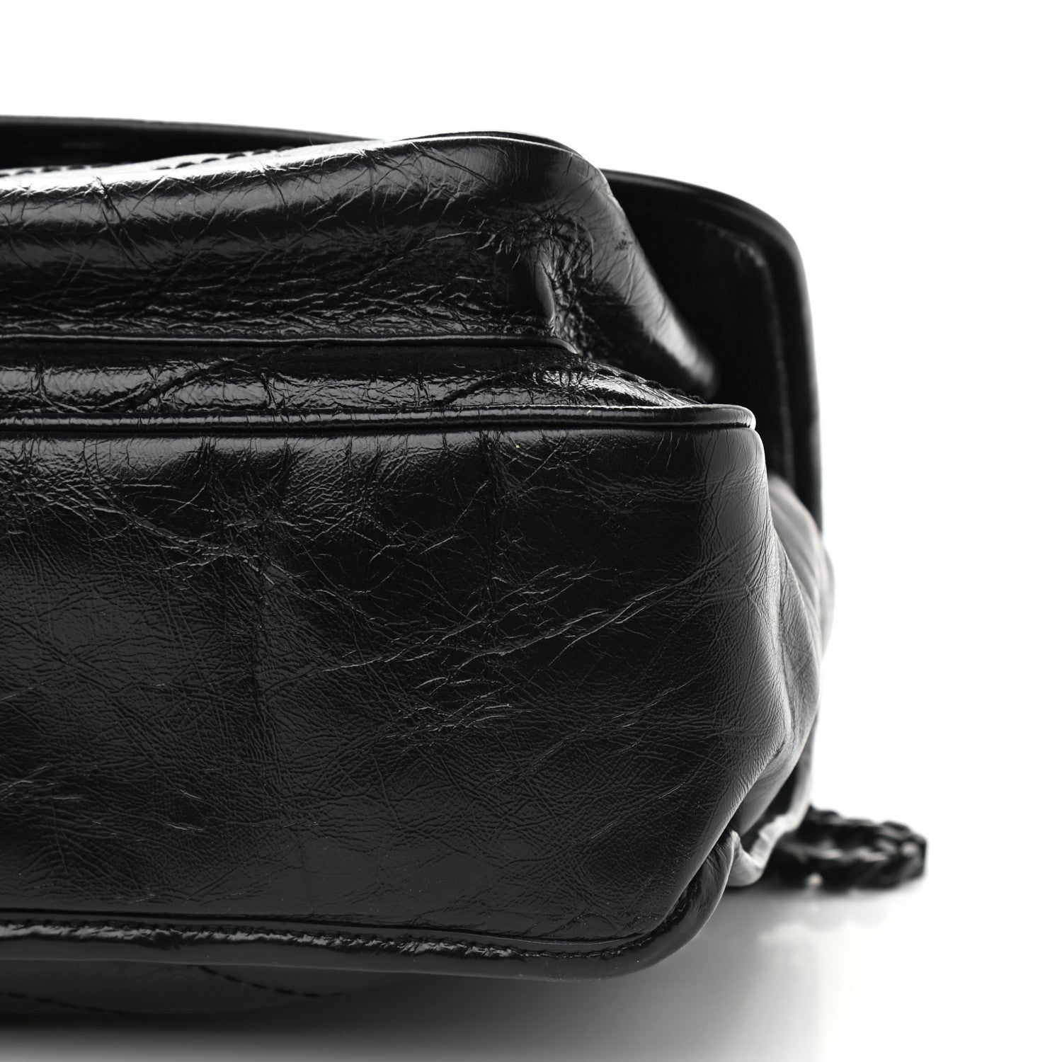 Saint Laurent Crinkled Calfskin Matelasse Monogram Medium Niki Chain Satchel Black 9 of 9