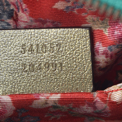 Gucci Laminated Nappa Trapuntata Mini Zumi Dome Shoulder Bag Rosso Jasmine Green Rame 7 of 8