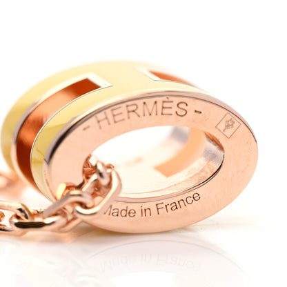 Hermes Lacquered Gold Mini Pop H Pendant Necklace Mimosa 5 of 7
