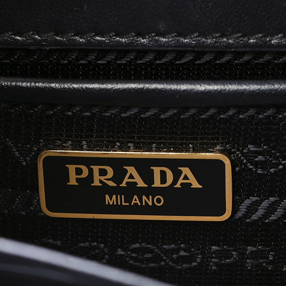 Prada Saffiano Chain Shoulder Bag White Black 6 of 8