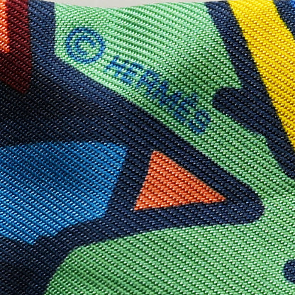 Hermes Silk Graff Graffiti Twilly Black Jaune Vert 3 of 5