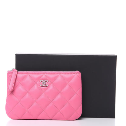 Chanel Lambskin Quilted Small Cosmetic Case Pink 8 of 8