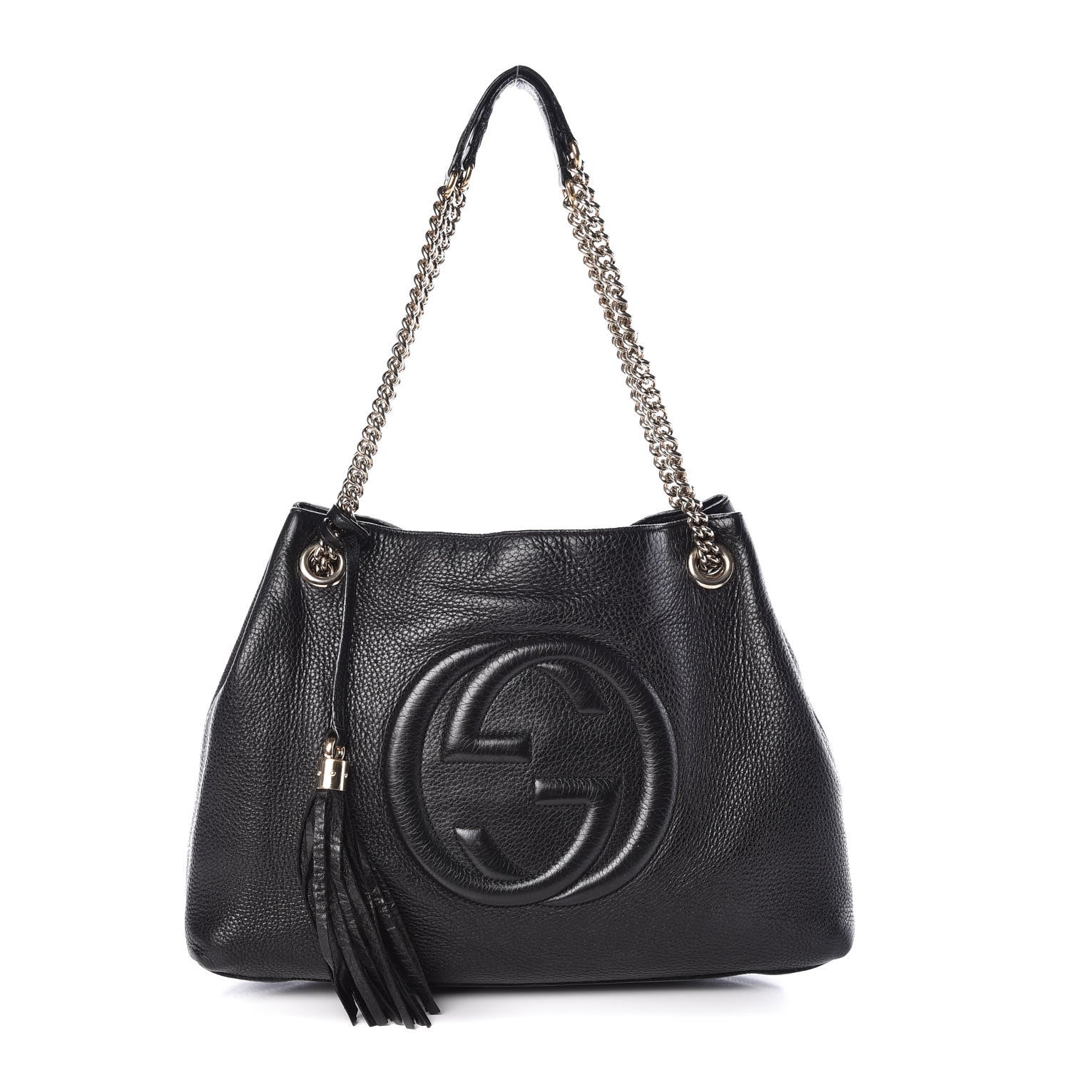 Gucci Pebbled Calfskin Medium Soho Chain Shoulder Bag Black 1 of 11