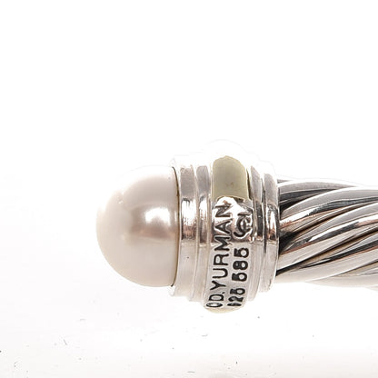 David Yurman Sterling Silver 14K Yellow Gold Pearl 7mm Cable Classics Bracelet 4 of 4