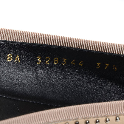 Saint Laurent Leather Studded Ballerina Flats 37.5 Nude Powder 8 of 8